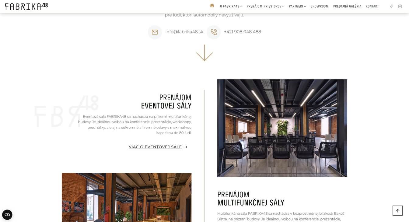 Fabrika48 responsive website layout
