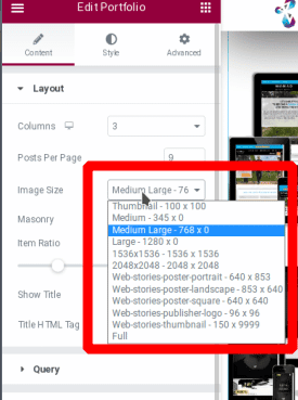 elementor image sizes