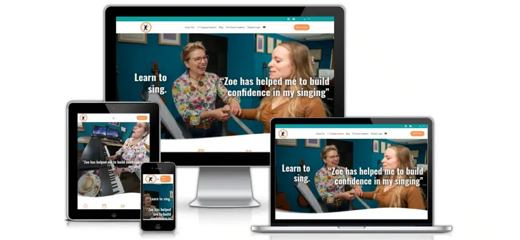 Zoestibi.com: vocal coach website website presentation